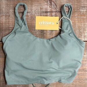 Crissora Green V-Latch Crop Top